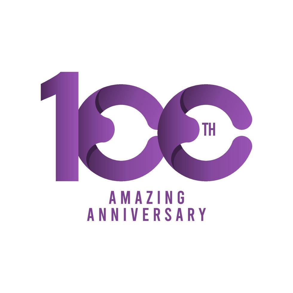 100 ste geweldige verjaardag viering vector sjabloon ontwerp illustratie logo pictogram