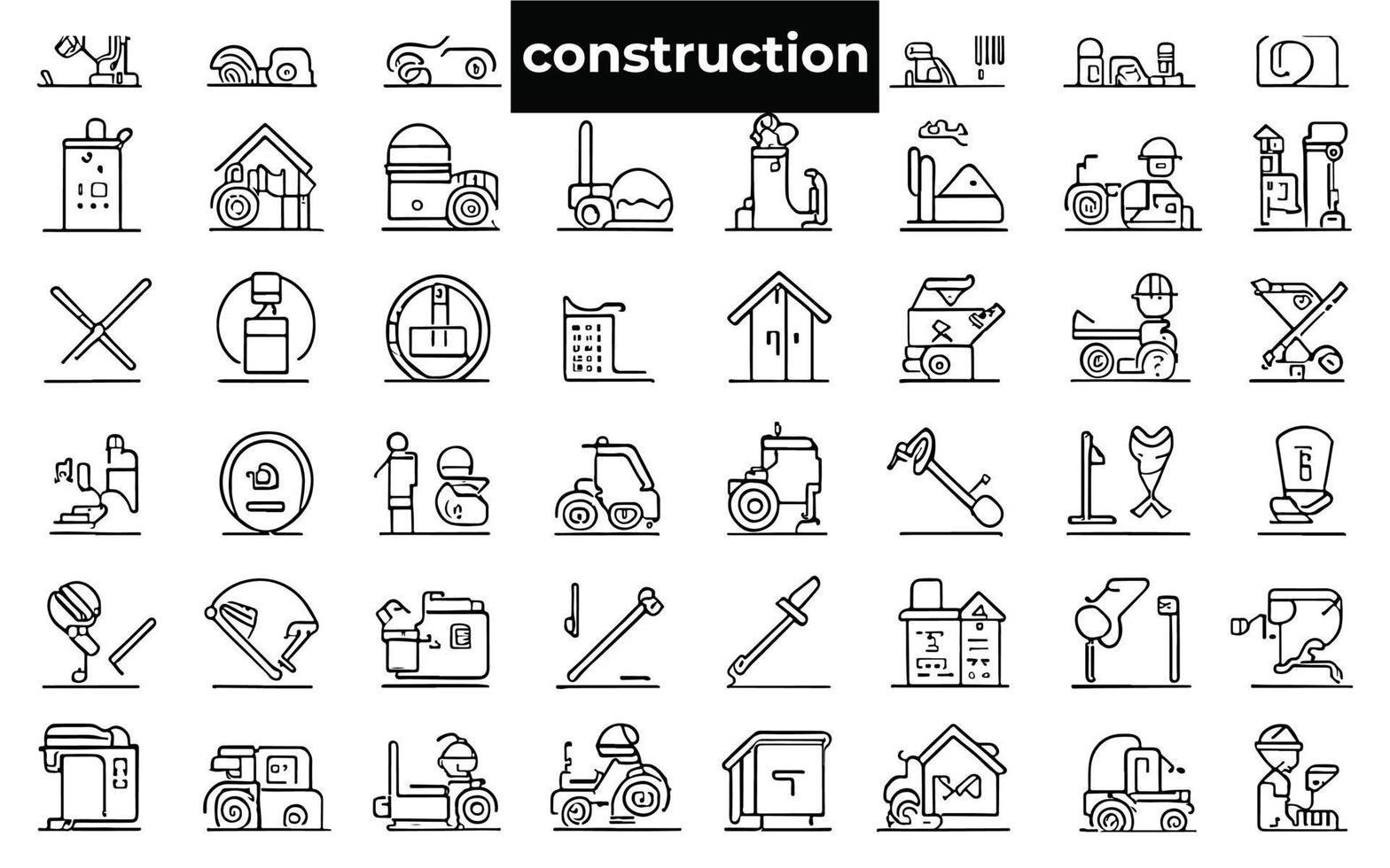 bouw pictogrammen set. gemakkelijk verzameling van bouw verwant vector lijn iconen.. hulpmiddelen, huis pictogrammen, bouwer, vector