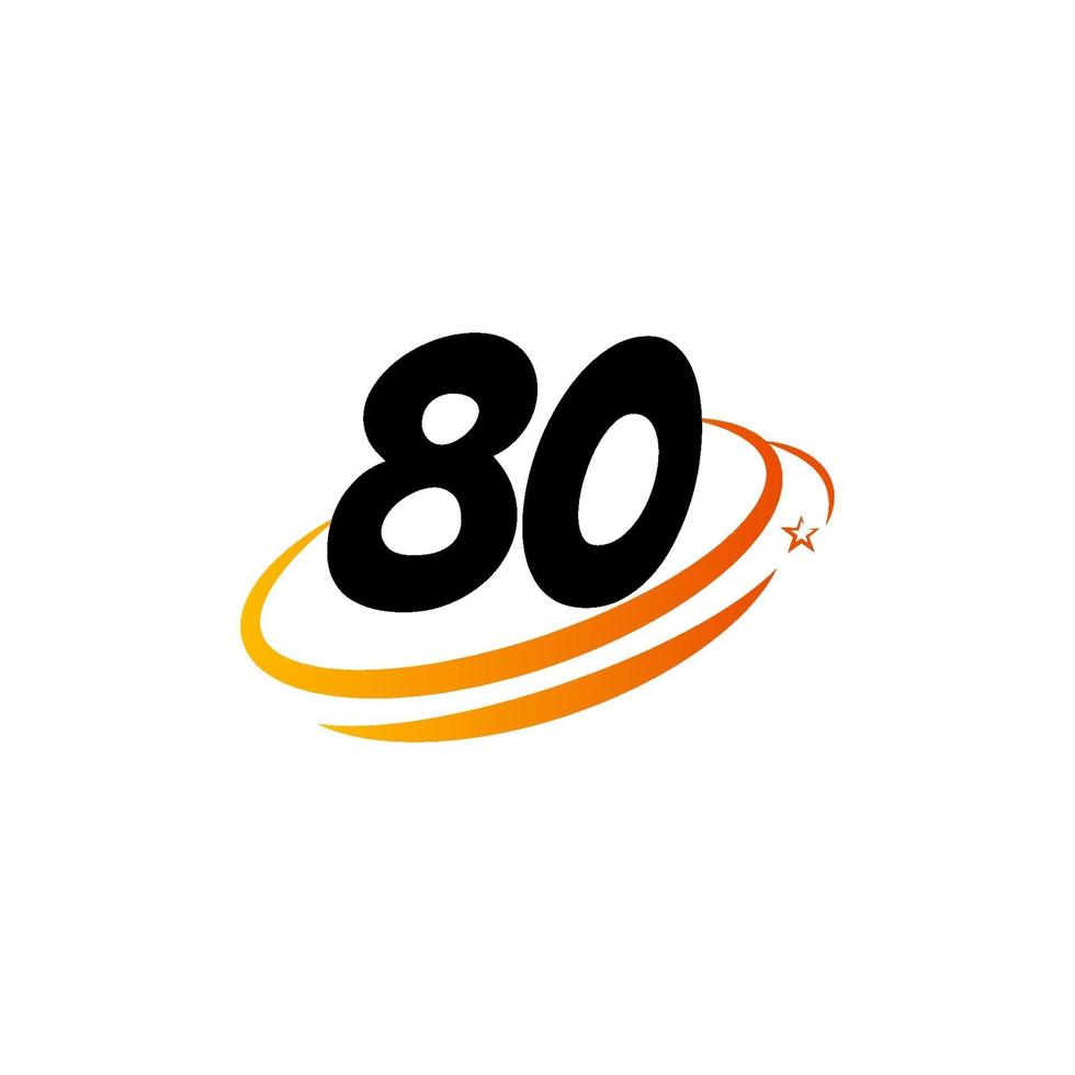 80 jaar verjaardag viering vector sjabloon ontwerp illustratie logo pictogram