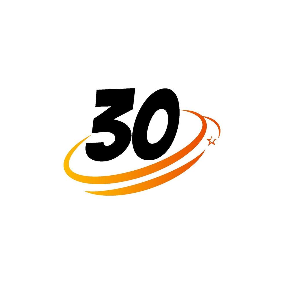 30 jaar verjaardag viering vector sjabloonontwerp illustratie logo pictogram
