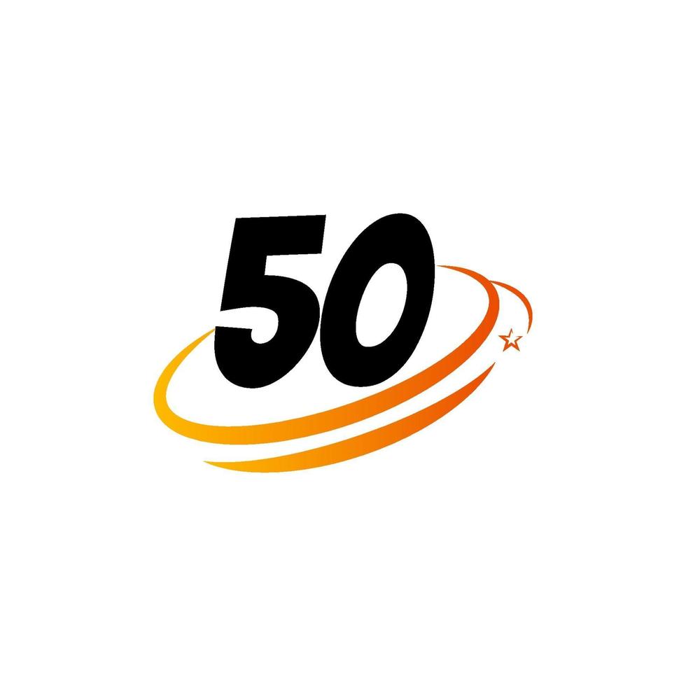 50 jaar verjaardag viering vector sjabloonontwerp illustratie logo pictogram