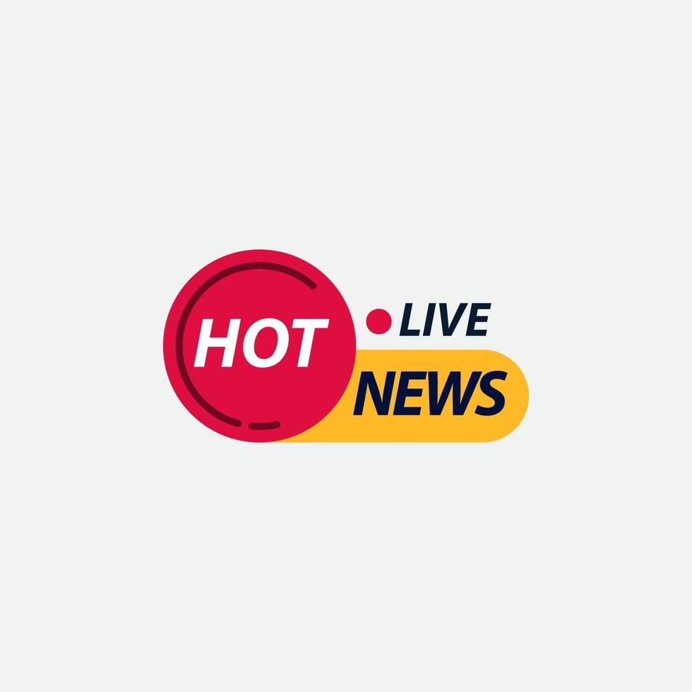 heet nieuws live label logo vector sjabloonontwerp illustratie