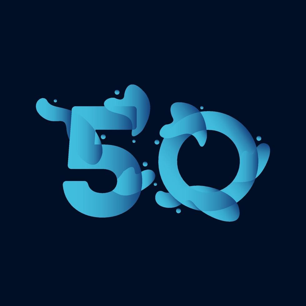 50 jaar verjaardag viering flux vector sjabloon ontwerp illustratie