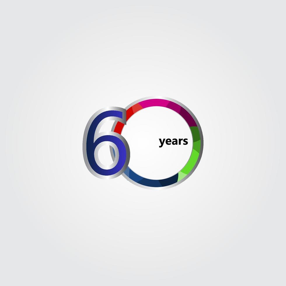 60 jaar verjaardag vector sjabloonontwerp illustratie