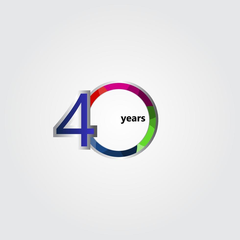 40 jaar verjaardag sjabloonontwerp vectorillustratie vector