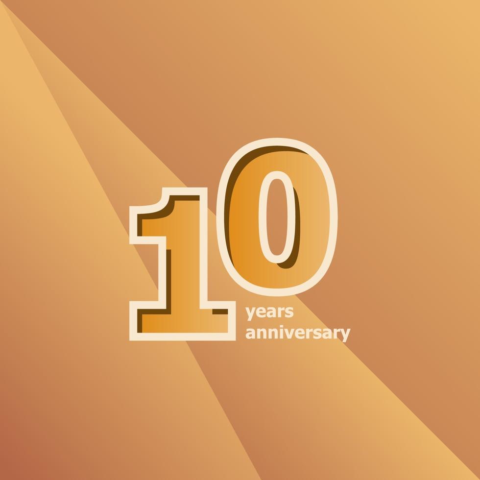 10 jaar verjaardag vector sjabloonontwerp illustratie