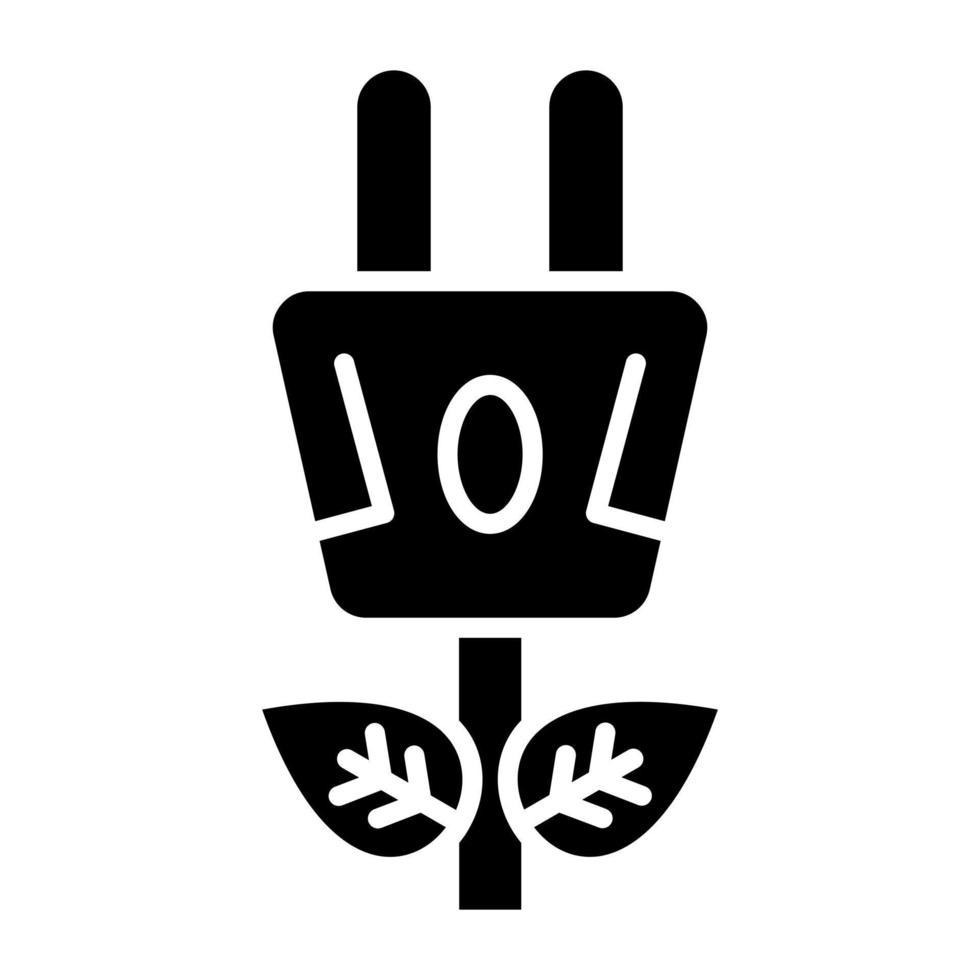 eco macht stopcontact icoon stijl vector