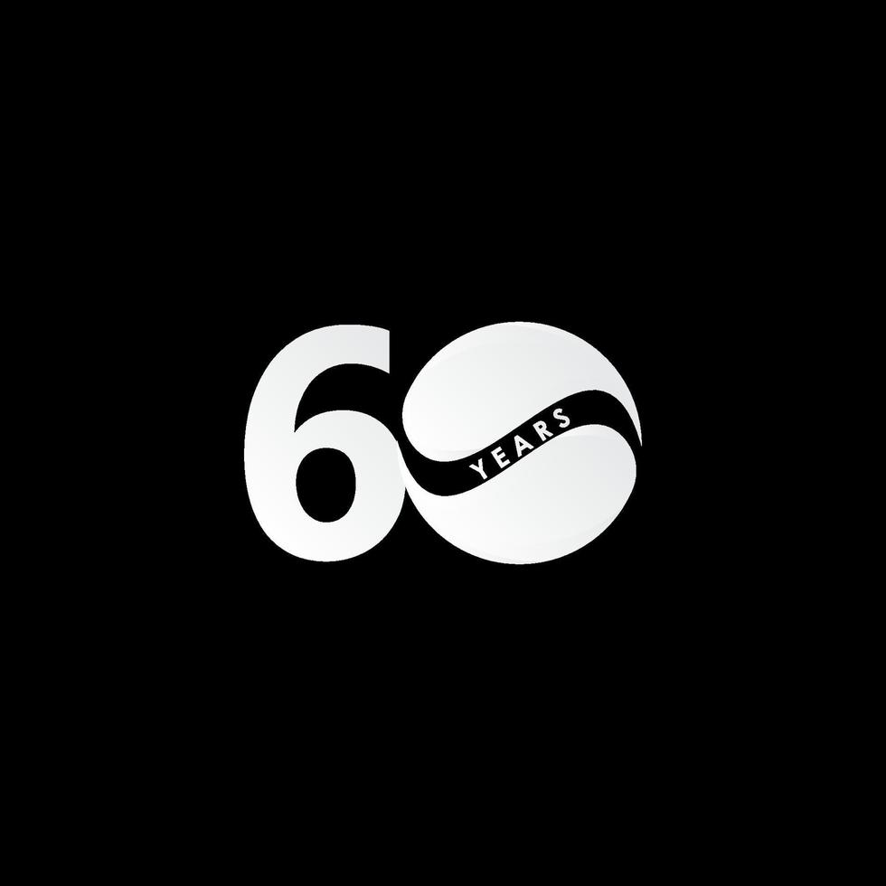 60 jaar verjaardag viering witte snoep vector sjabloon ontwerp illustratie