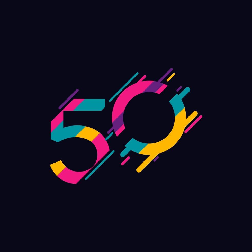 50 jaar verjaardag viering vector sjabloon ontwerp illustratie