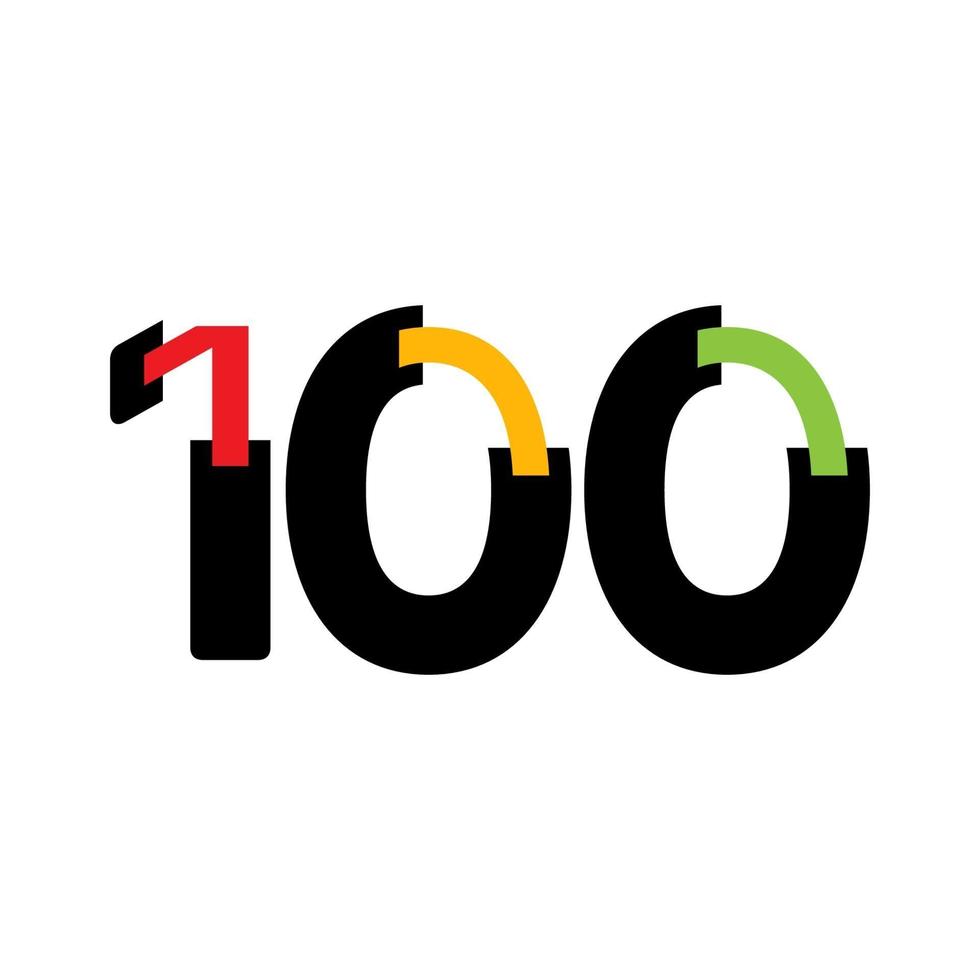 100 jaar verjaardag viering nummer vector sjabloon ontwerp illustratie logo pictogram