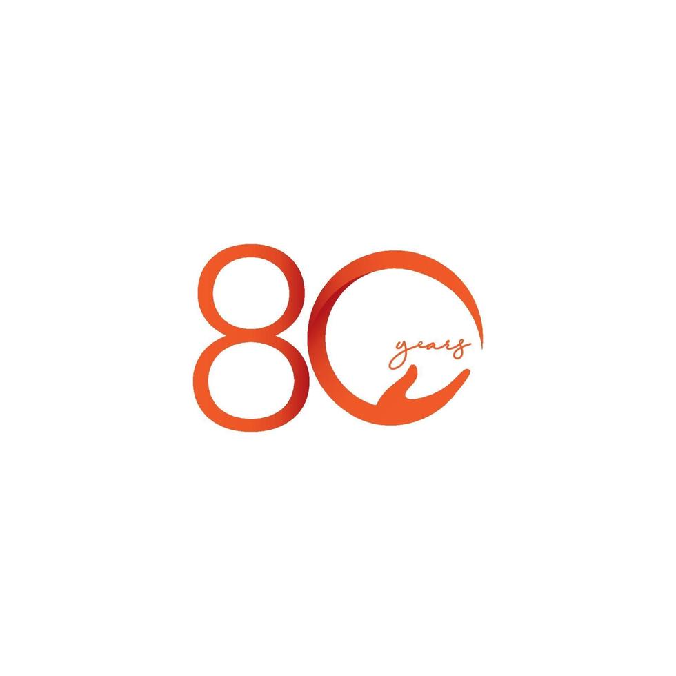 80 jaar verjaardag viering nummer vector sjabloon ontwerp illustratie logo pictogram