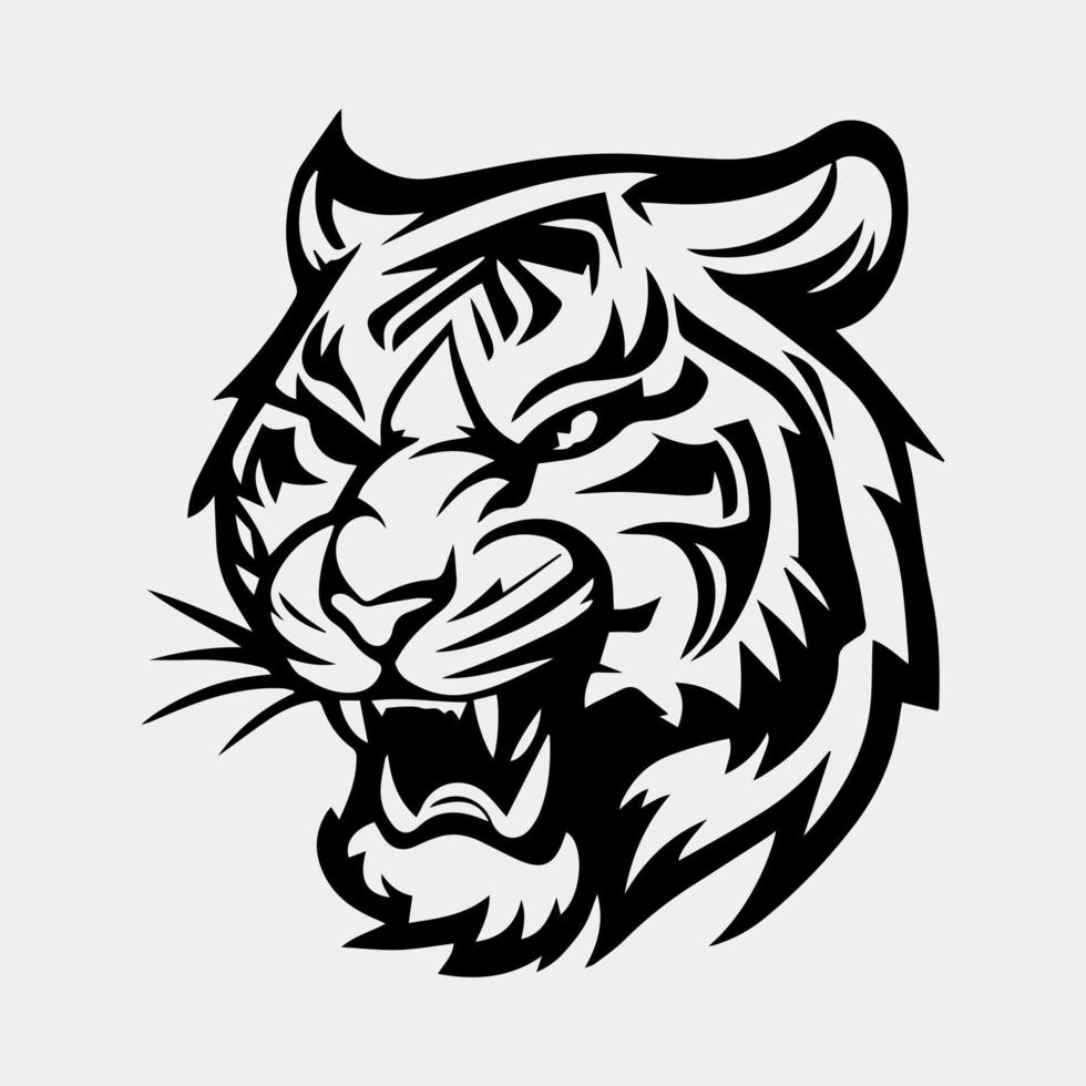 tijger hoofd tatoeëren logo mascotte ontwerp vector