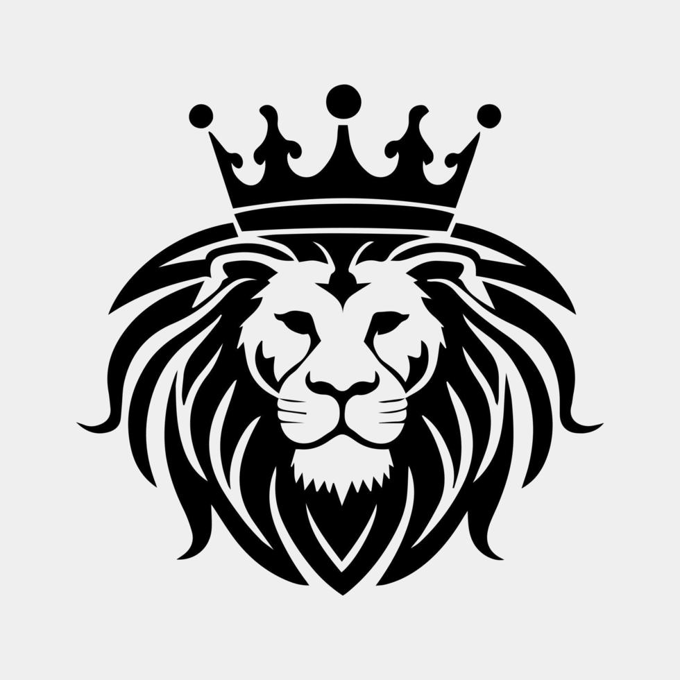 hoofd van een leeuw met een kroon vector logo
