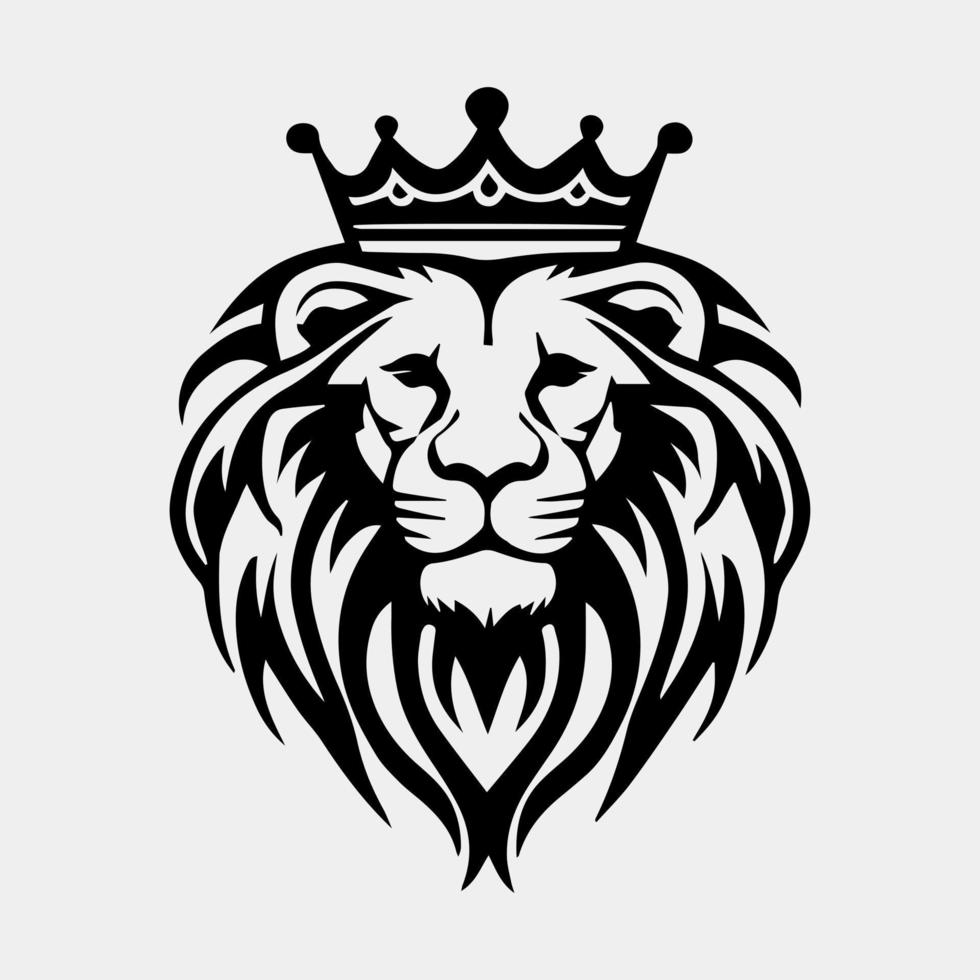 hoofd van een leeuw met een kroon vector logo