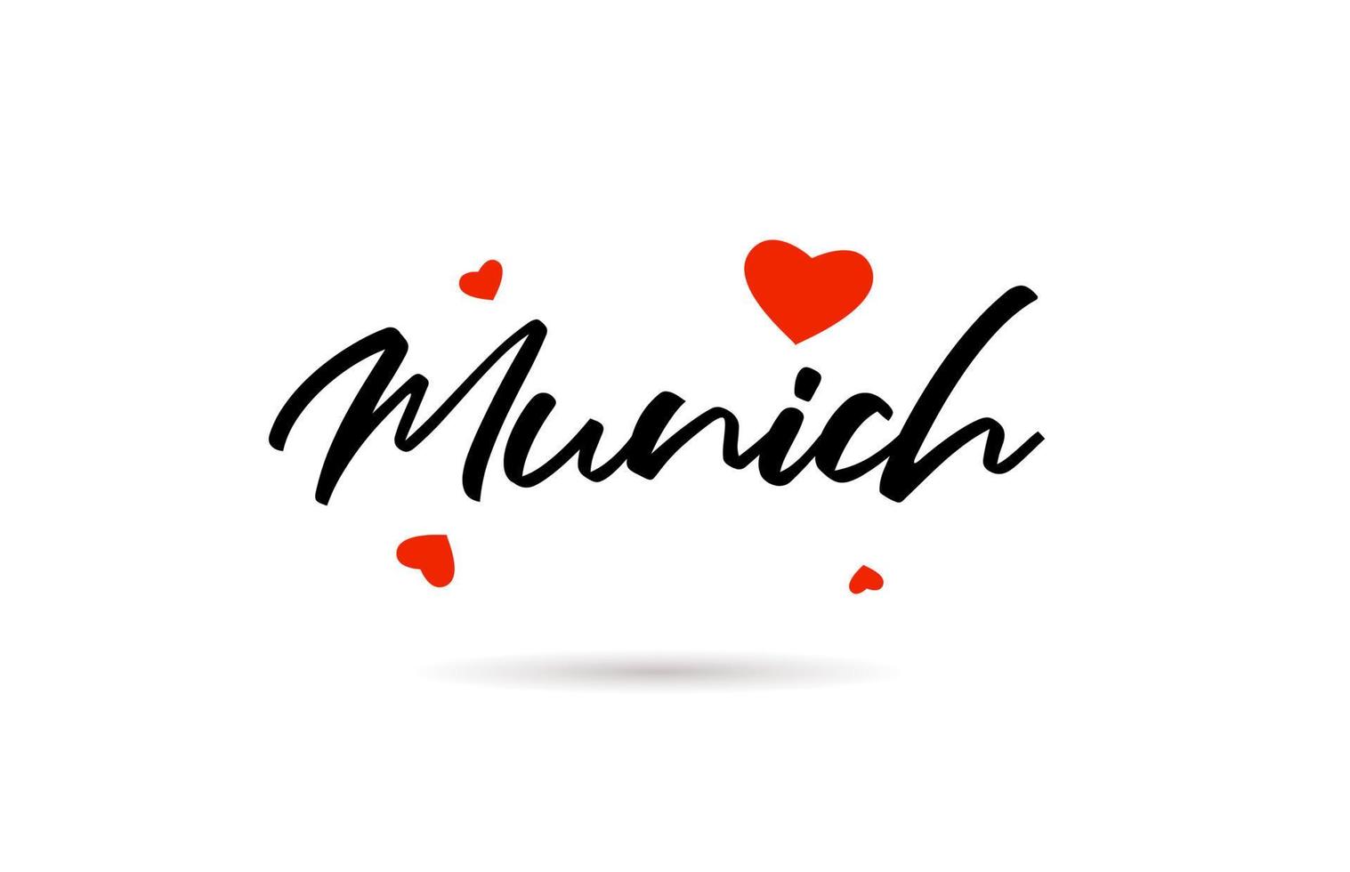 München handgeschreven stad typografie tekst met liefde hart vector
