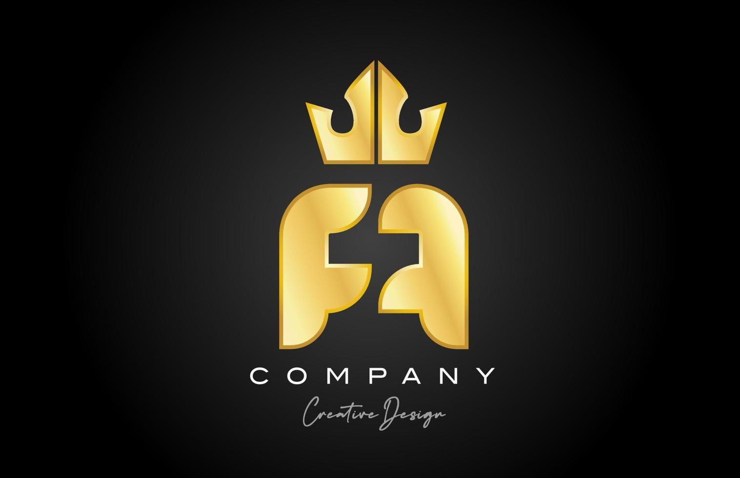 goud gouden een alfabet brief logo icoon ontwerp. creatief kroon koning sjabloon voor bedrijf en bedrijf vector