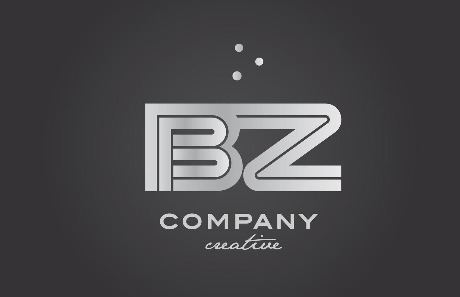 zwart en grijs bz combinatie alfabet stoutmoedig brief logo met stippen. toegetreden creatief sjabloon ontwerp voor bedrijf en comp vector