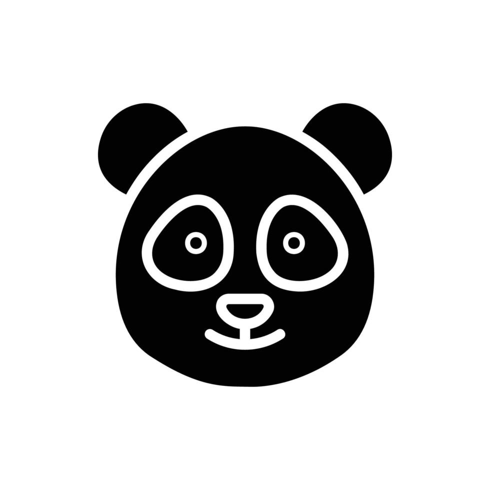 panda glyph icoon vector
