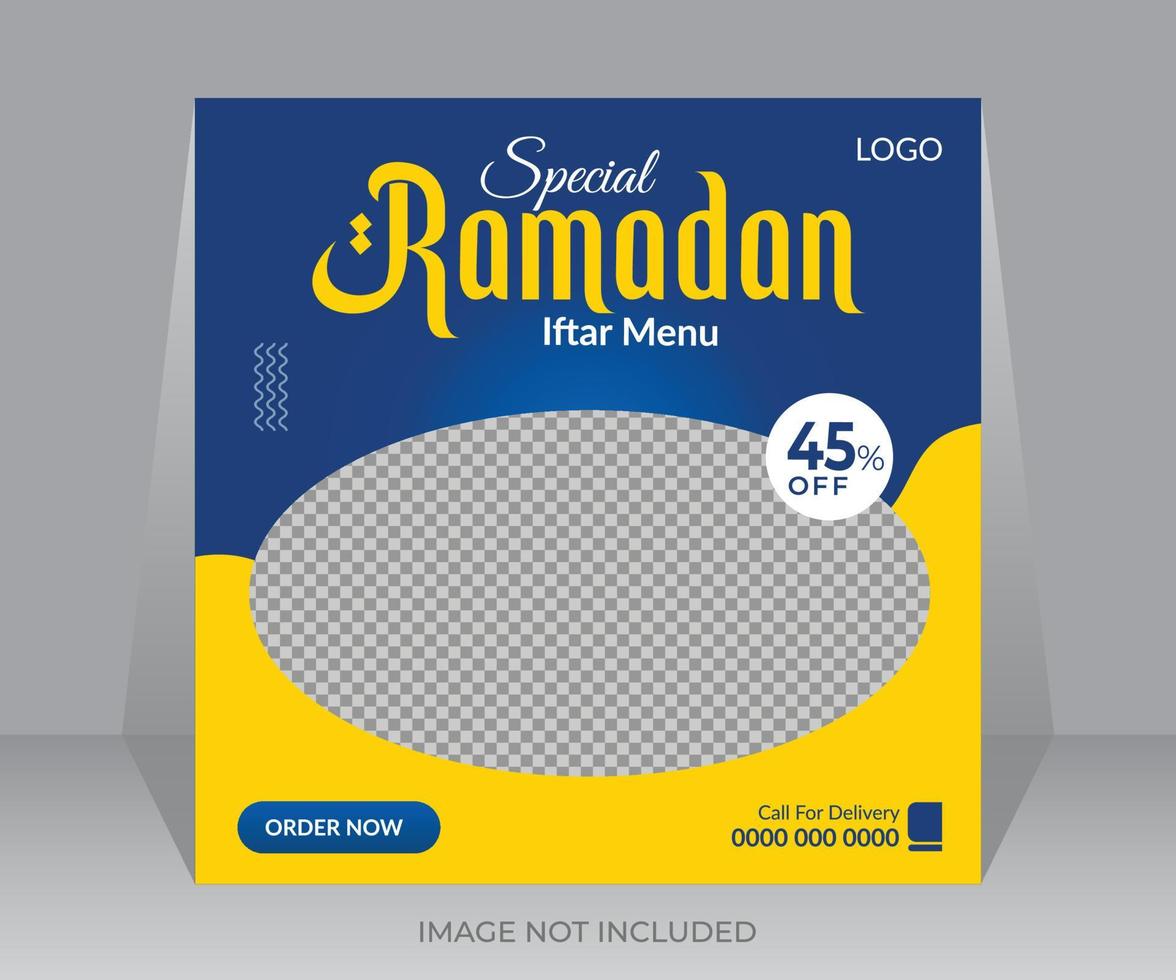 heerlijk Ramadan voedsel menu sociaal media post banier ontwerp sjabloon vector