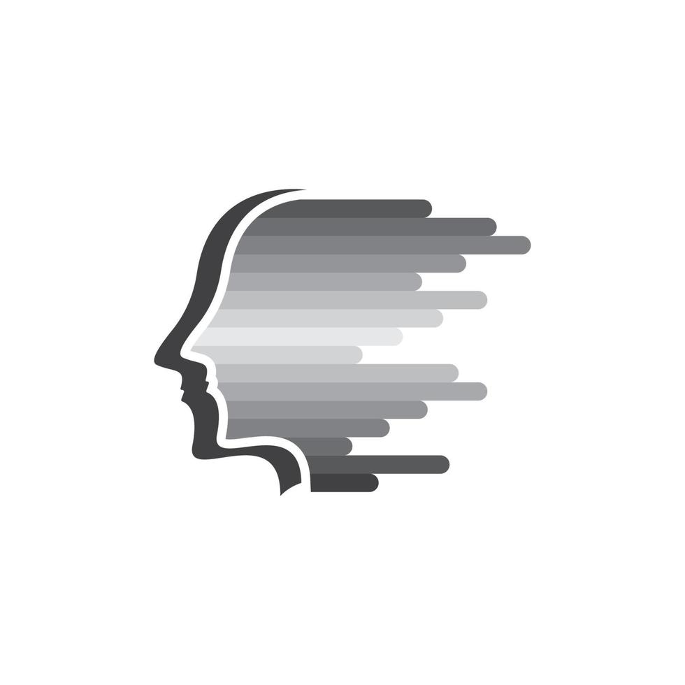 digitaal abstract icoon menselijk hoofd tech logo vector