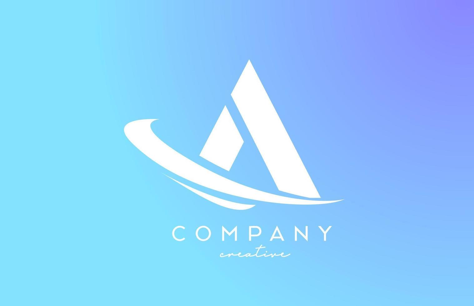 blauw pastel kleur een alfabet brief logo icoon met zucht. creatief sjabloon ontwerp voor bedrijf en bedrijf vector