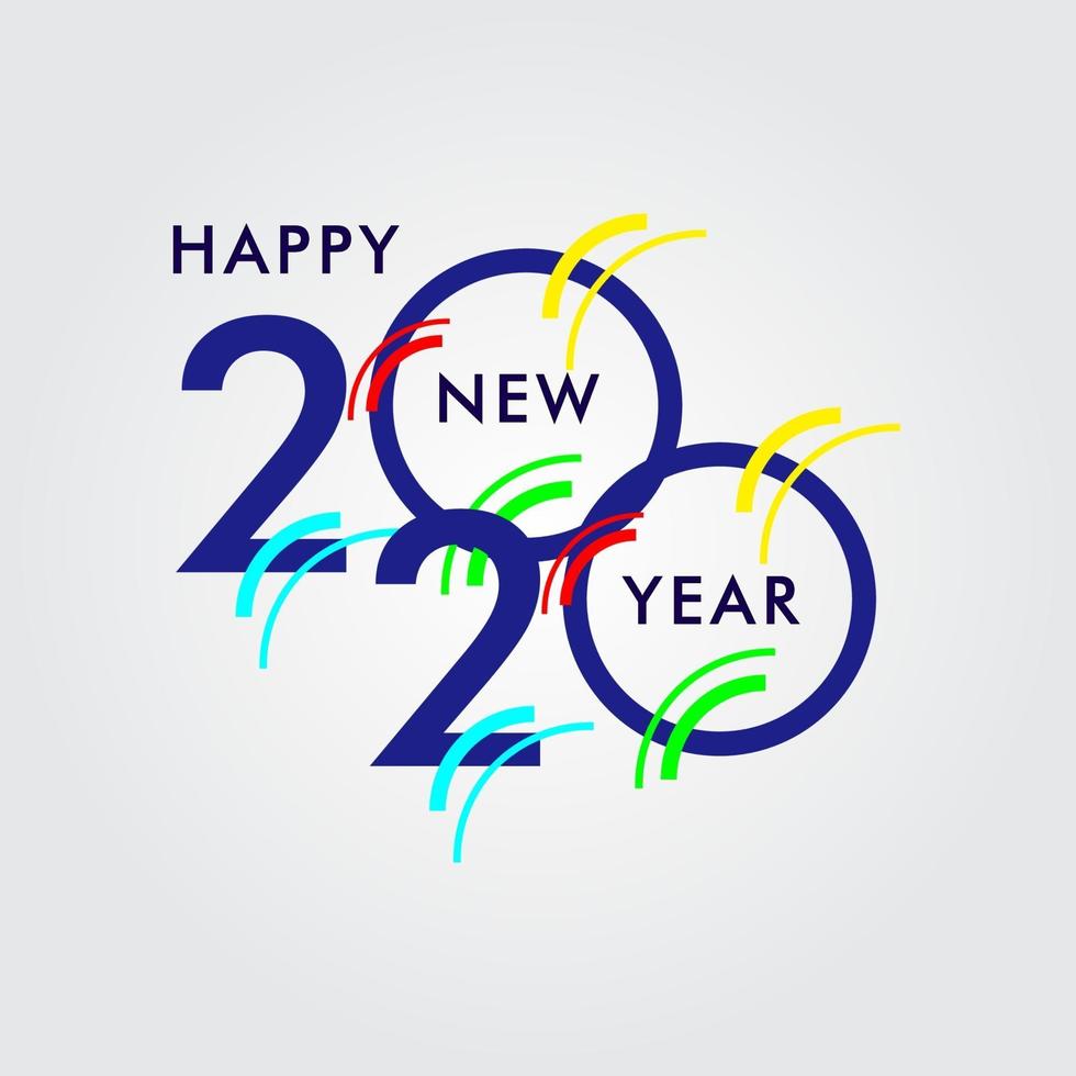 gelukkig nieuwjaar 2020 viering vector sjabloonontwerp illustratie