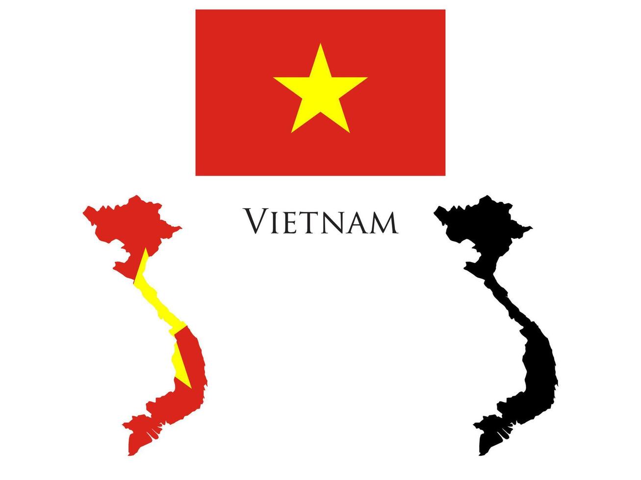 Vietnam vlag en kaart illustratie vector