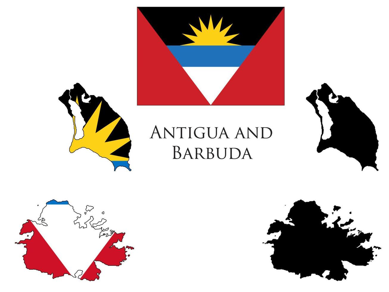 antigua en Barbuda vlag en kaart illustratie vector