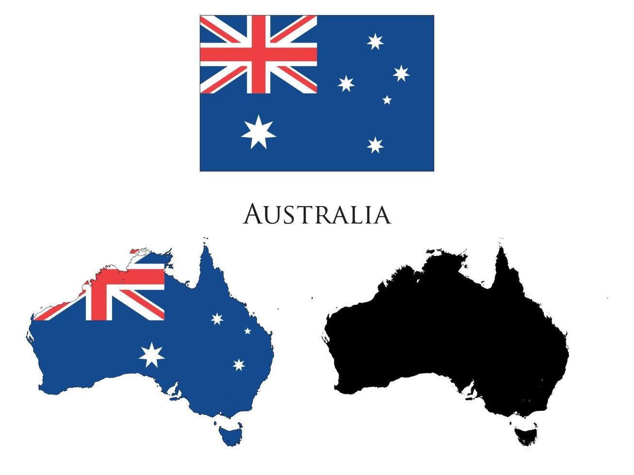 Australië vlag en kaart illustratie vector