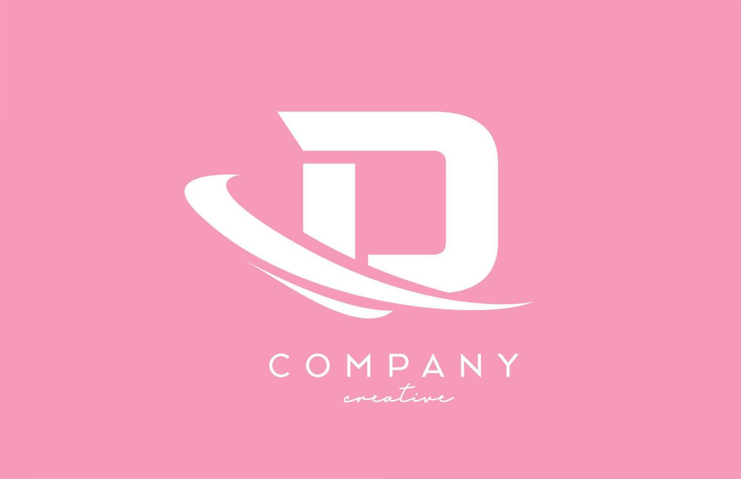 roze wit d alfabet brief logo icoon met zucht. creatief sjabloon ontwerp voor bedrijf en bedrijf vector