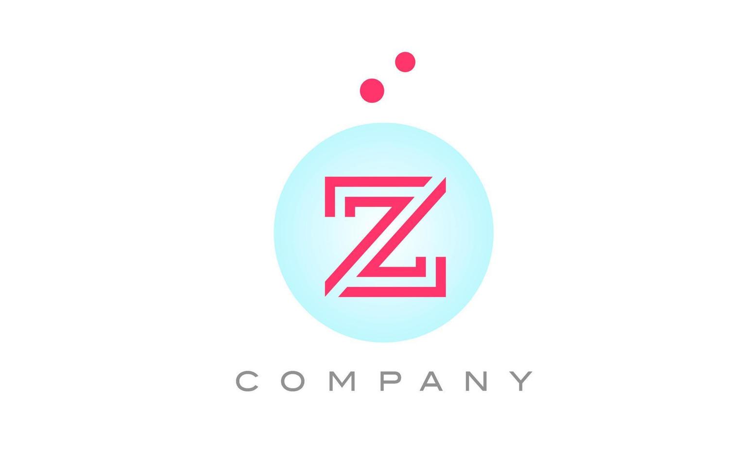 blauw roze z alfabet brief logo icoon ontwerp met stippen. creatief sjabloon voor bedrijf en bedrijf vector