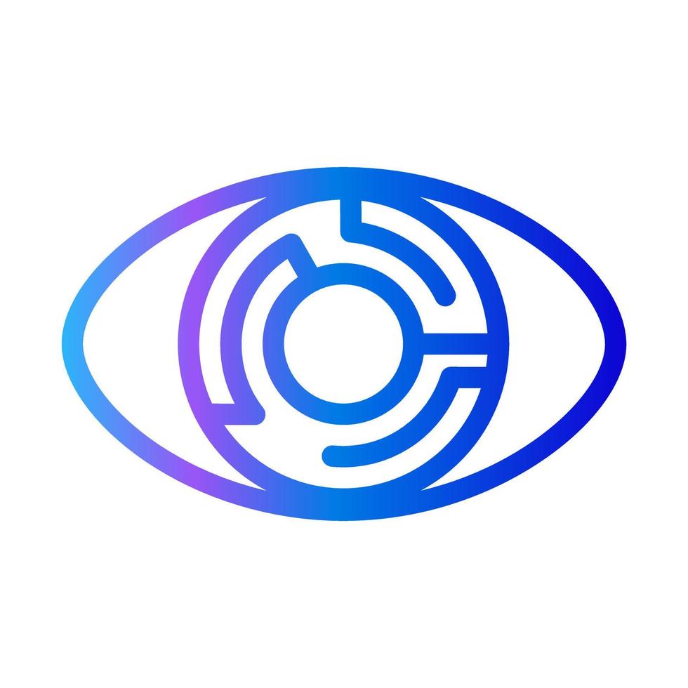 computer visie helling icoon. vector logo van kunstmatig intelligentie en toekomst technologie verzameling. lijn vector teken, symbool voor web en mobiel