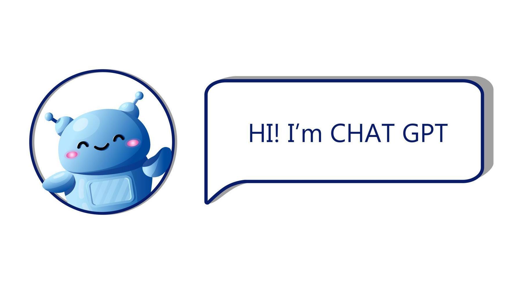 ai vector illustratie. helper chatbot. online assistent babbelen bot. vector robot zegt Hallo bubbel tekst