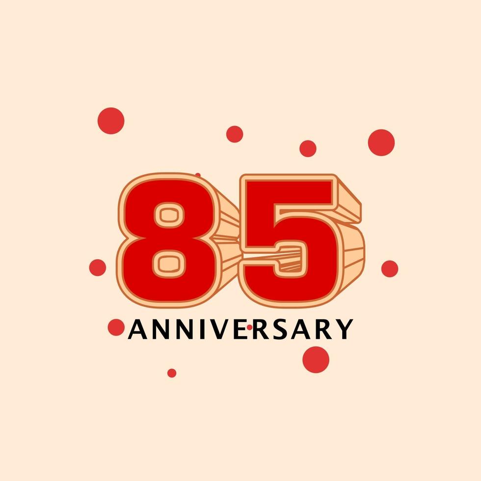 85 jaar verjaardag vector sjabloonontwerp illustratie