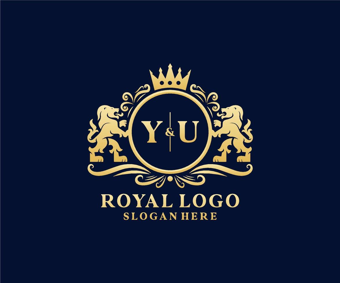 eerste ja brief leeuw Koninklijk luxe logo sjabloon in vector kunst voor restaurant, royalty, boetiek, cafe, hotel, heraldisch, sieraden, mode en andere vector illustratie.