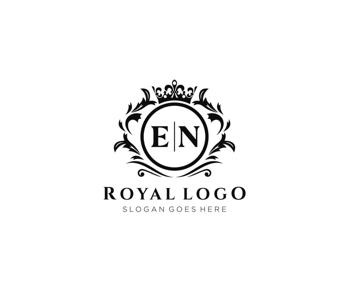 eerste nl brief luxueus merk logo sjabloon, voor restaurant, royalty, boetiek, cafe, hotel, heraldisch, sieraden, mode en andere vector illustratie.