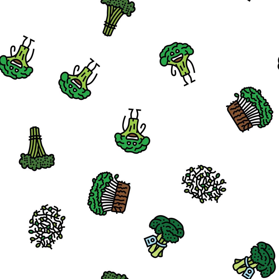 broccoli voedsel kool groente vector naadloos patroon
