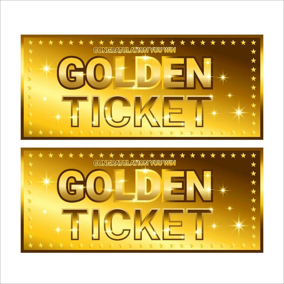 gouden ticket modern illustratie ontwerp vector. vector