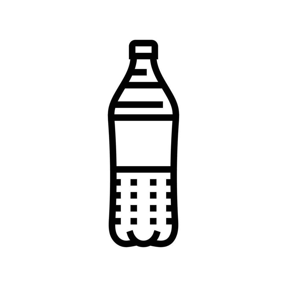 Frisdrank plastic fles lijn icoon vector illustratie