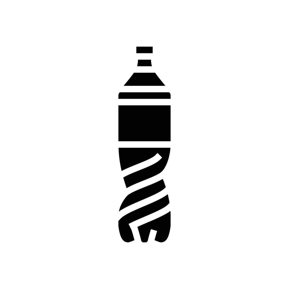 leeg Frisdrank plastic fles glyph icoon vector illustratie