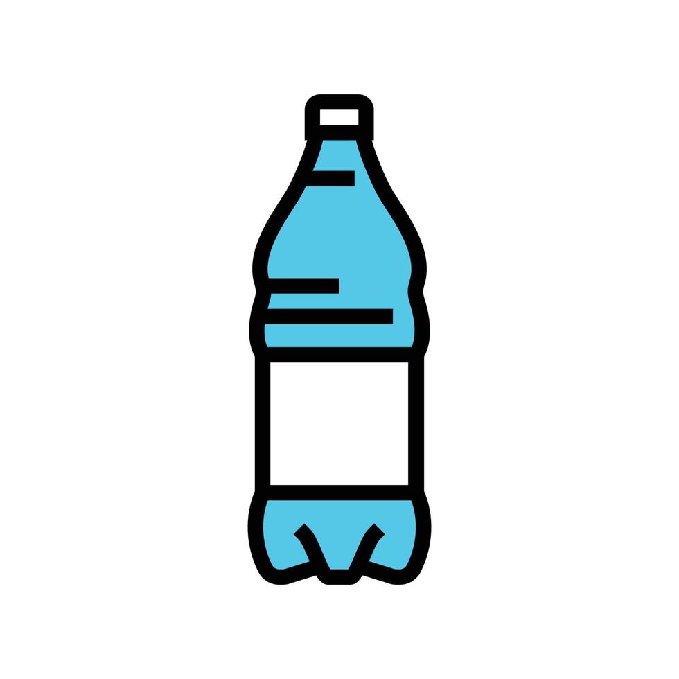 vloeistof water plastic fles kleur icoon vector illustratie