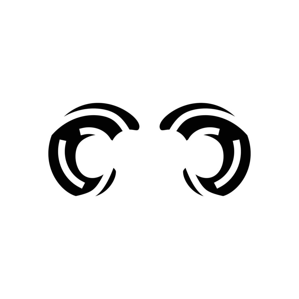 grote hoorn toeter dier glyph icoon vector illustratie
