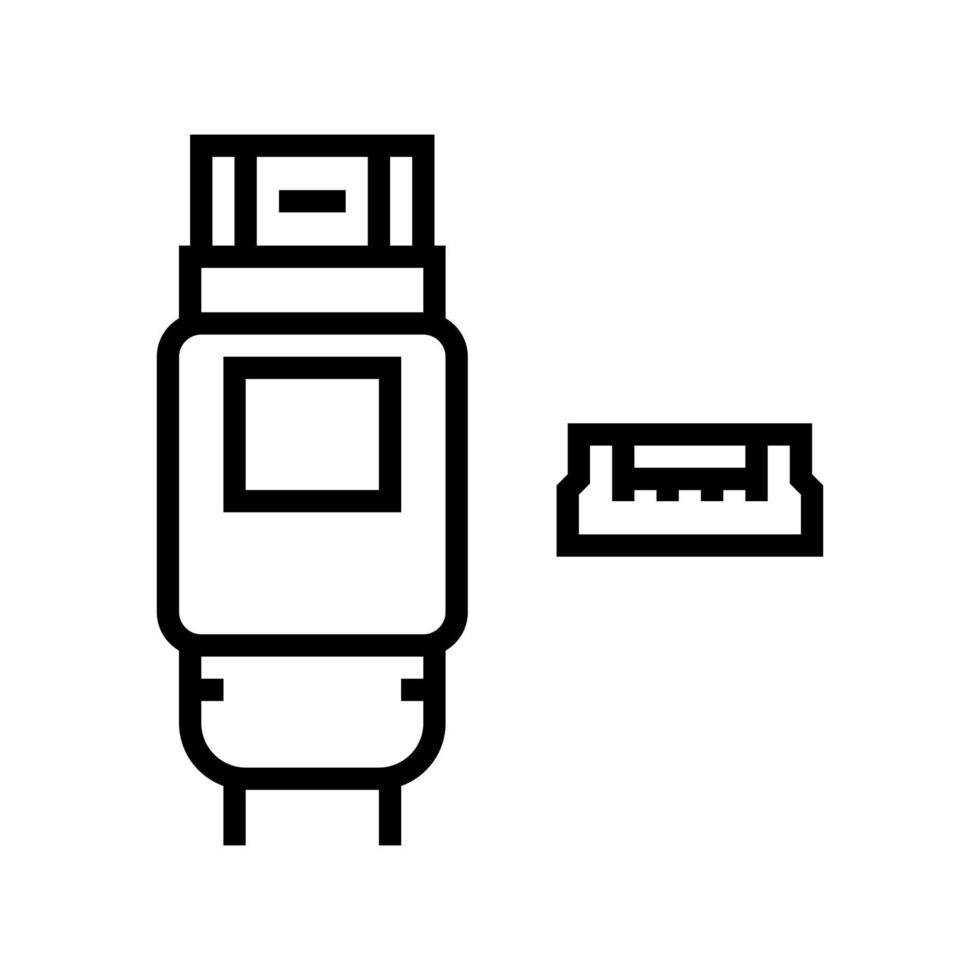 USB mini b lijn icoon vector illustratie