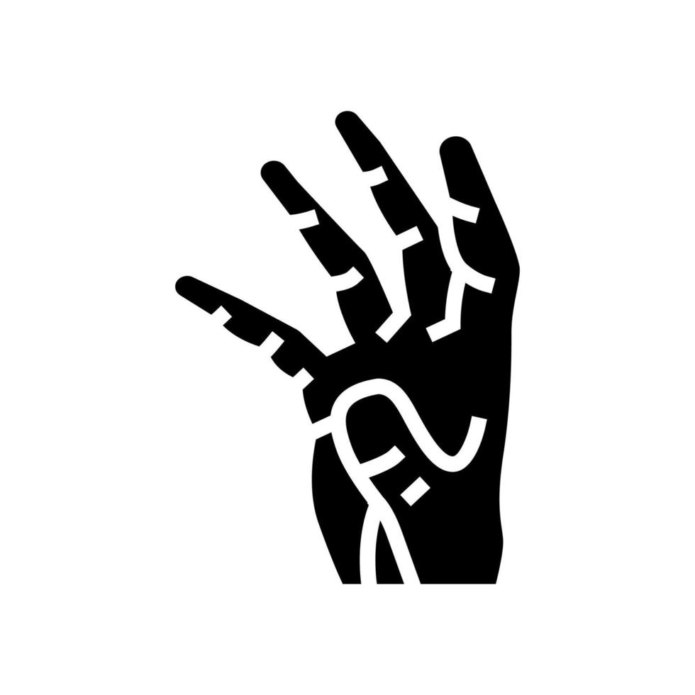 palm van hand- glyph icoon vector illustratie