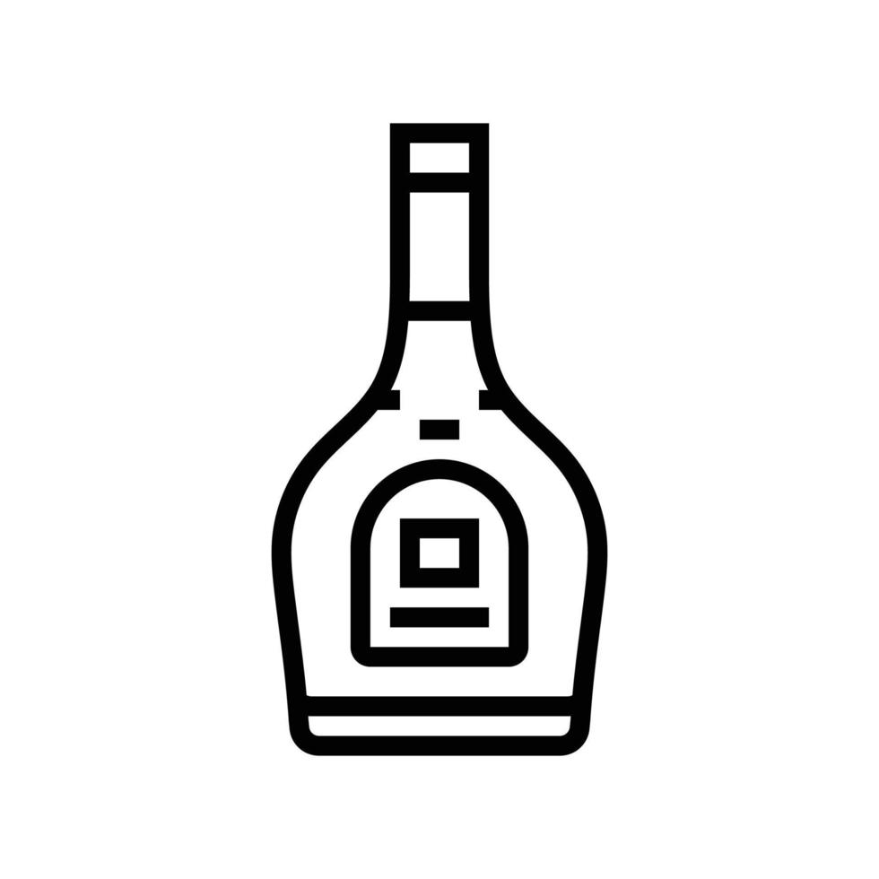 brandewijn glas fles lijn icoon vector illustratie
