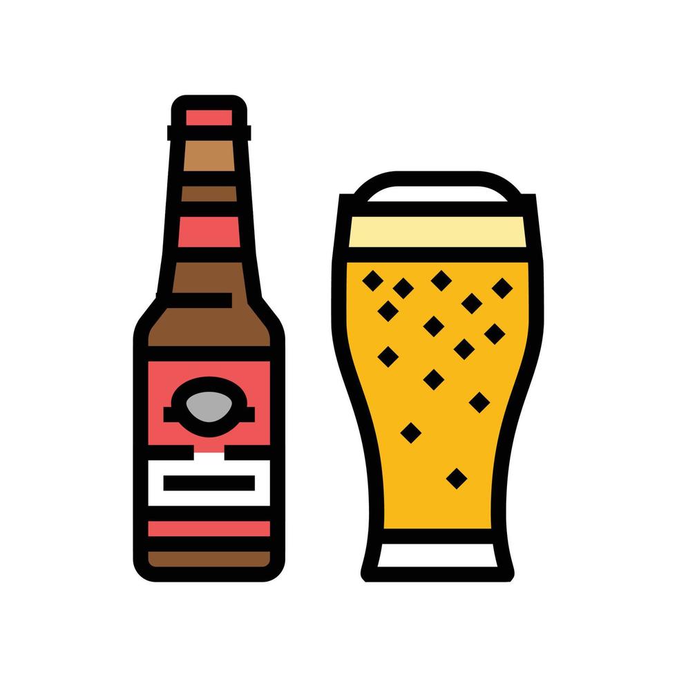 bier drinken fles kleur icoon vector illustratie