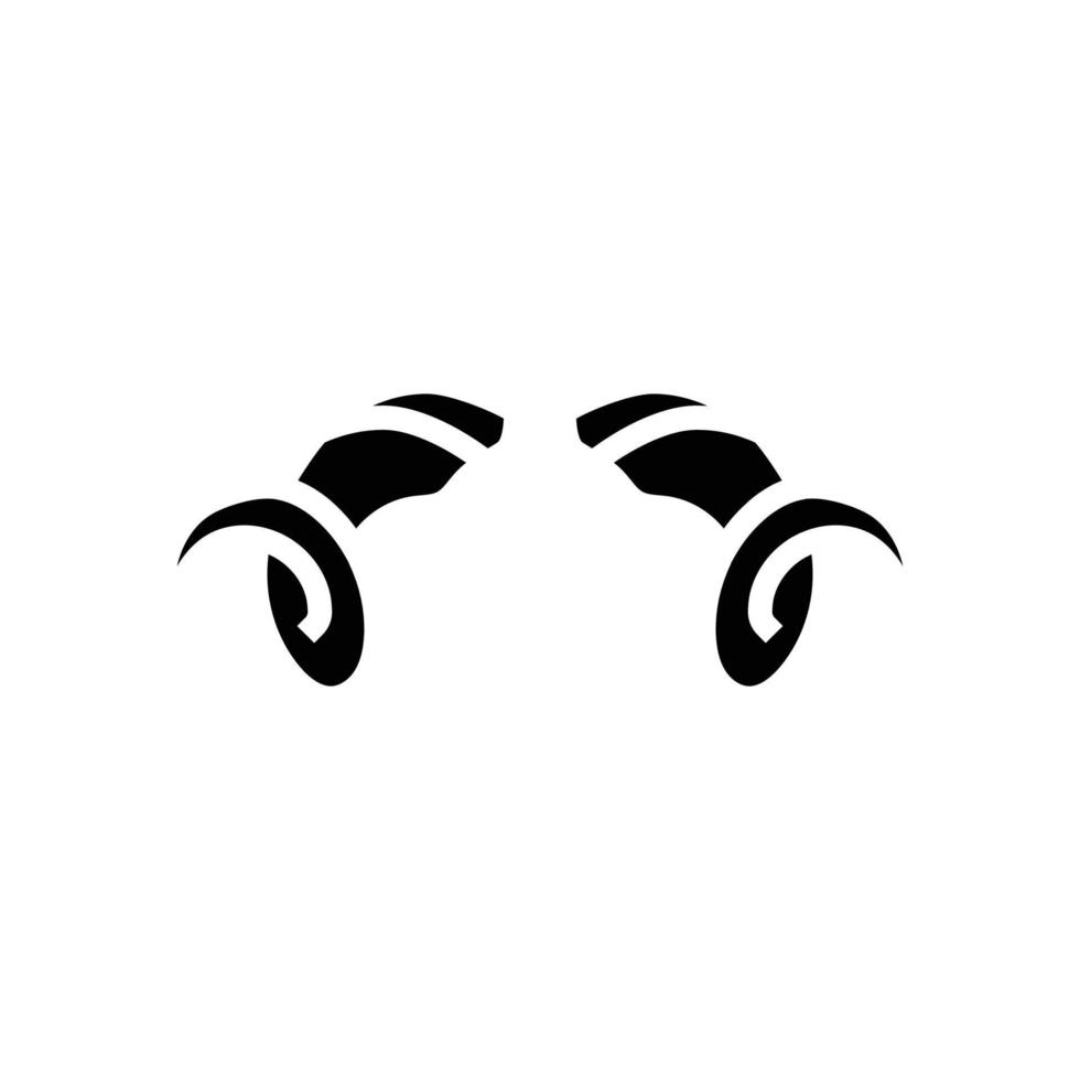 RAM toeter dier glyph icoon vector illustratie