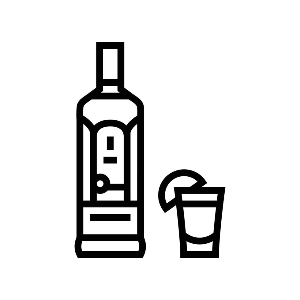 tequila drinken fles lijn icoon vector illustratie