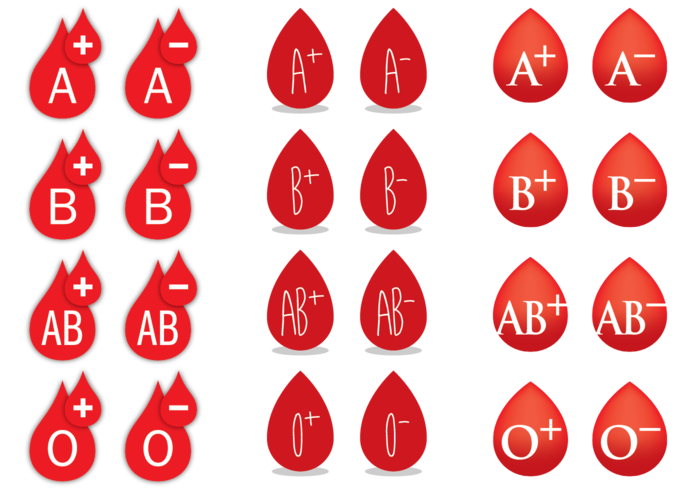 Bloedgroep Drops vector