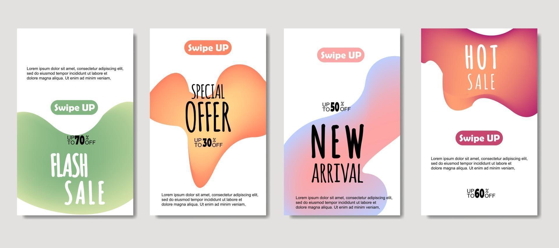 dynamische abstracte vloeibare mobiel voor verkoopbanners. verkoop sjabloonontwerp spandoek, mega-verkoop speciale aanbieding-set. ontwerp voor flyer, cadeaubon, poster aan de muur, omslagboek, banner, sociale media vector